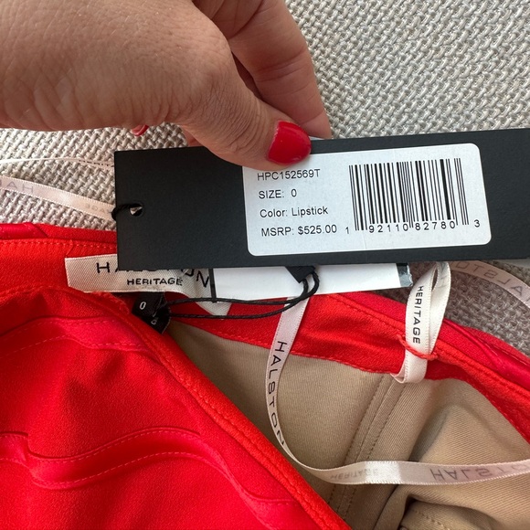 Halston Heritage Red Strapless mini dress - Picture 3 of 4